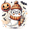 Ghost and Pumpkin Fabric Panel 8