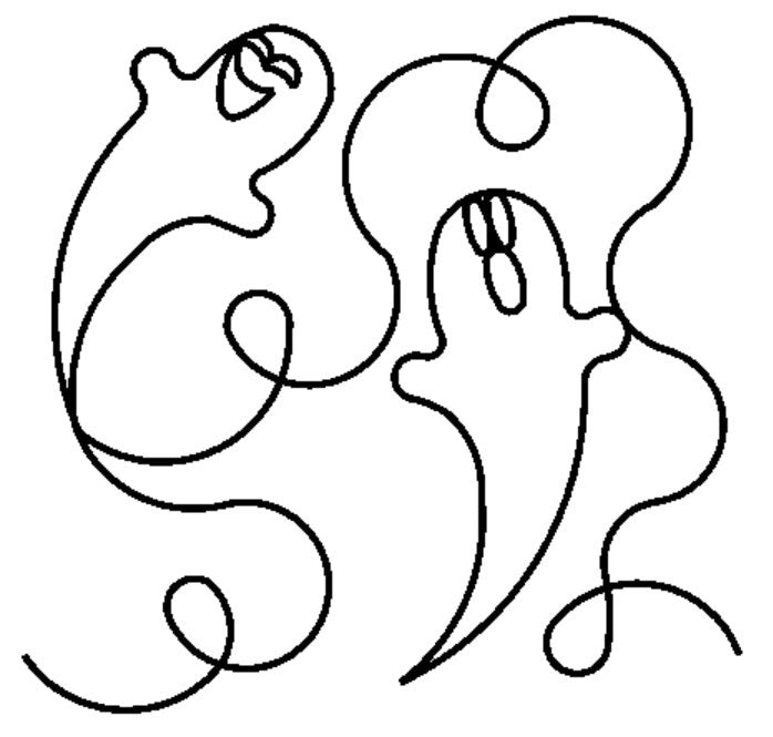 Ghosts Digital E2E Pantograph for Quilting