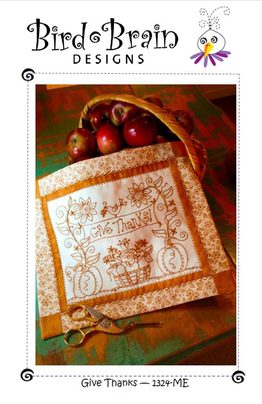 Give Thank Table Topper - Machine Embroidery
