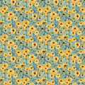 Gold Digital Laurie Lovelies 44"/45" Cotton Fabric Per Yard