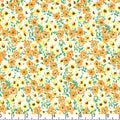 Gold Flower Patch 45" Wide Cotton Fabric Per Yard