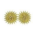 Gold Flower Sunburst Rhinestone Trim, 3" X 5 Yards – Metallic Embroidered Floral Chain Trim