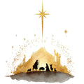 Gold Nativity Fabric Panel 13