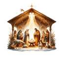 Golden Nativity Fabric Panel 3