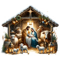 Golden Nativity Fabric Panel 4