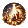Golden Nativity Fabric Panel 7