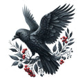 Gothic Raven Fabric Panel 13