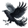 Gothic Raven Fabric Panel 22