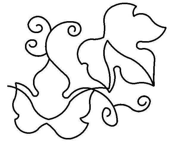 Grape Leaves Digital E2E Pantograph for Quilting