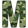 Green Camo Alphabet Fabric Panel 5