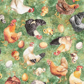 Green Chicken Toss Lil Farmers Cotton 44"/45" Fabric Per Yard