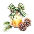 Green Christmas Fabric Panel 15
