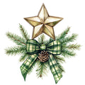 Green Christmas Fabric Panel 3