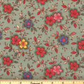 Green Happy Floral 45" Wide Cotton Fabric Per Yard