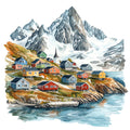 Greenland Landscape Fabric Panel 12