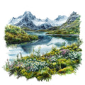 Greenland Landscape Fabric Panel 19