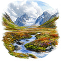 Greenland Landscape Fabric Panel 5