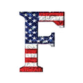 Grunge American Flag Alphabet Fabric Panel 13