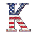 Grunge American Flag Alphabet Fabric Panel 18