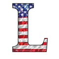Grunge American Flag Alphabet Fabric Panel 19