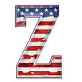 Grunge American Flag Alphabet Fabric Panel 7