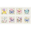 Multi Fluttering Florals Square Block Cotton Panel
