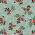 Light Teal Primrose Toss Lost Gardens of Heligan Cotton 43"/44" Fabric Per Yard