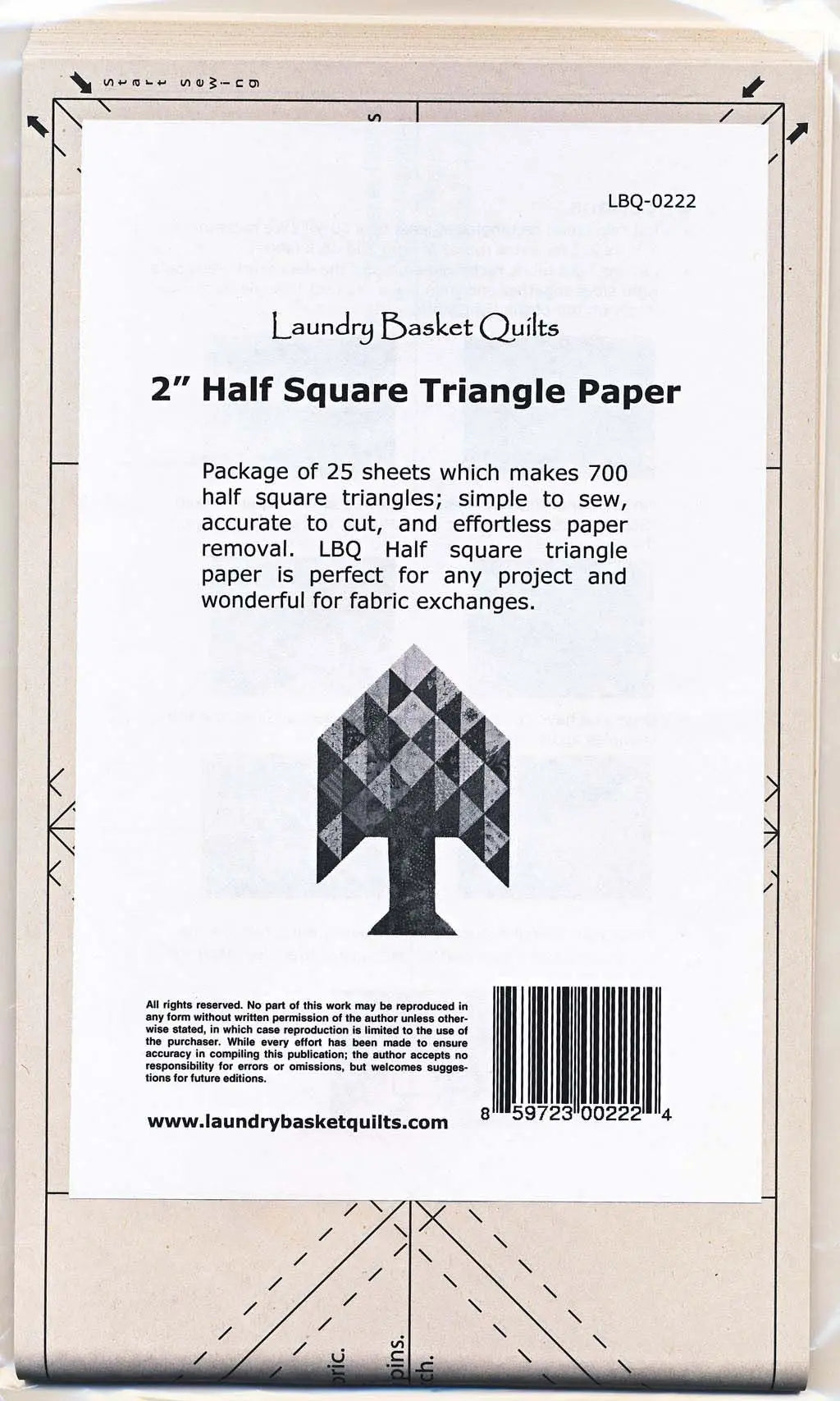 Half Square Triangle Paper 2in
