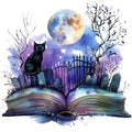 Halloween Books Fabric Panel 19