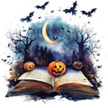 Halloween Books Fabric Panel 2