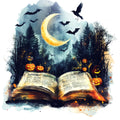 Halloween Books Fabric Panel 24