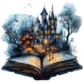 Halloween Books Fabric Panel 6