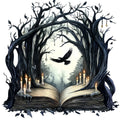 Halloween Books Fabric Panel 9