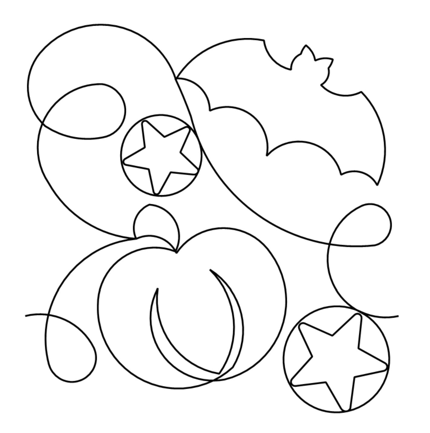 Halloween Digital E2E Pantograph for Quilting