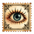 Halloween Postage Stamps Fabric Panel 15