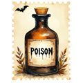 Halloween Postage Stamps Fabric Panel 6