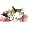 Handdrawn Christmas Cats Fabric Panel 11