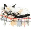 Handdrawn Christmas Cats Fabric Panel 33
