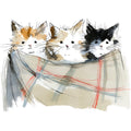 Handdrawn Christmas Cats Fabric Panel 45