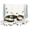 Handdrawn Christmas Cats Fabric Panel 49