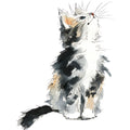 Handdrawn Christmas Cats Fabric Panel 50