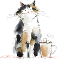 Handdrawn Christmas Cats Fabric Panel 62