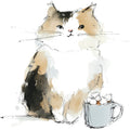 Handdrawn Christmas Cats Fabric Panel 77
