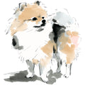 Handdrawn Doodle Dog Fabric Panel 16