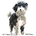 Handdrawn Doodle Dog Fabric Panel 22