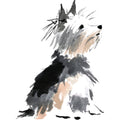 Handdrawn Doodle Dog Fabric Panel 30