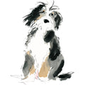 Handdrawn Doodle Dog Fabric Panel 34