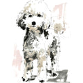 Handdrawn Doodle Dog Fabric Panel 37