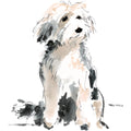 Handdrawn Doodle Dog Fabric Panel 42
