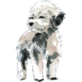 Handdrawn Doodle Dog Fabric Panel 59